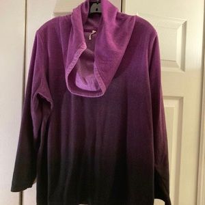 Size 2X Ideology purple hombre Cowl neck sweater 100% polyester